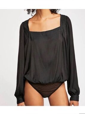 Free People Intimately Free Dream Of You Bodysuit in Black